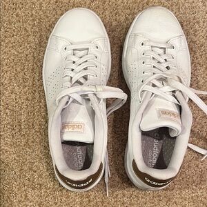 Adidas White and Brown Casual Sneakers